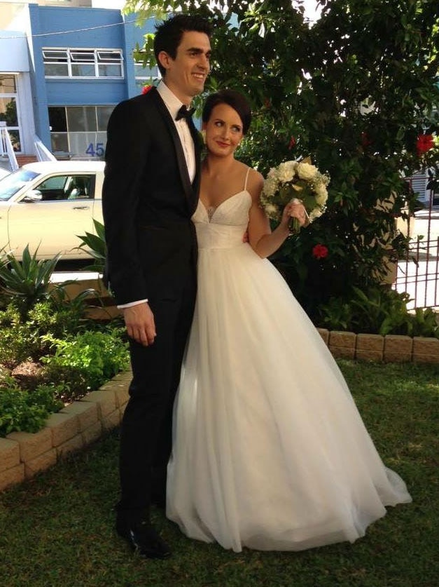 Mike and Bec Brennan outside St Mary's church