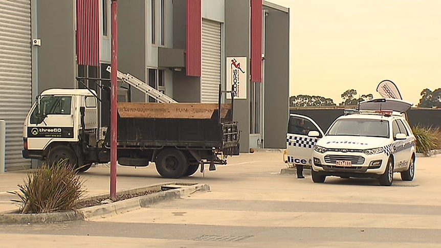 A truck outside a small plumbing factory in Mordialloc.