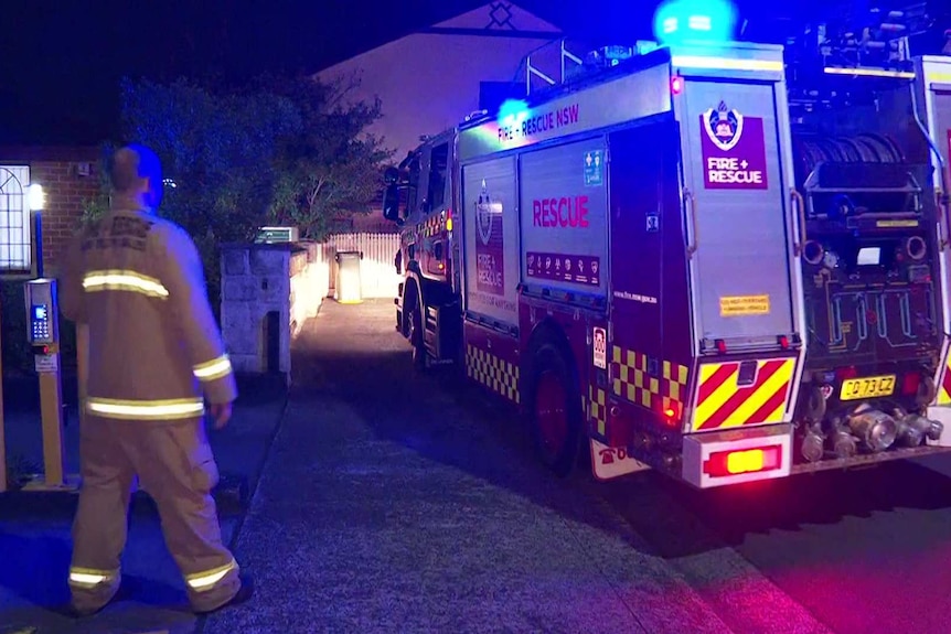 Emergency services at the scene in Ashfield last night.