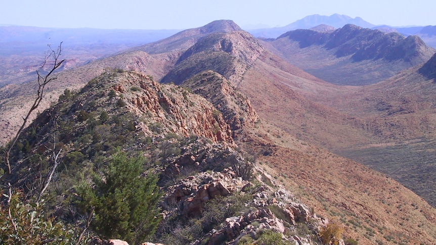 View across rugged mountain range