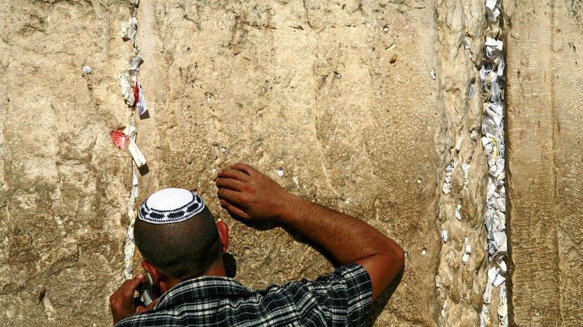 Jewish man at the Western Wall, Jerusalem