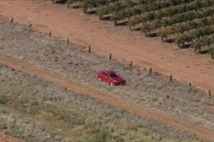 Red car belonging to Stephanie Scott