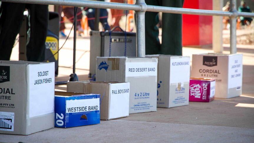 Polling boxes for inmates to vote for their favourite prison band.