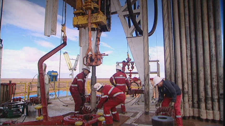 Drilling for shale oil and gas.