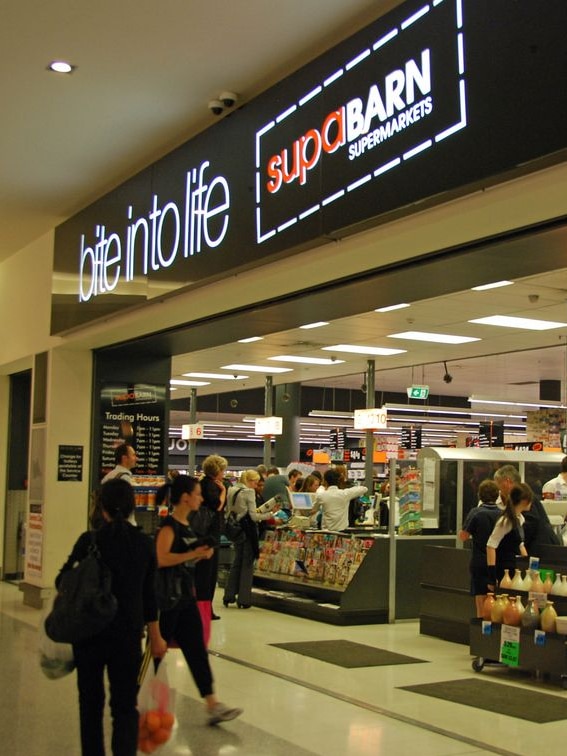 Supabarn grocery store supermarket in The Canberra Centre shopping centre.