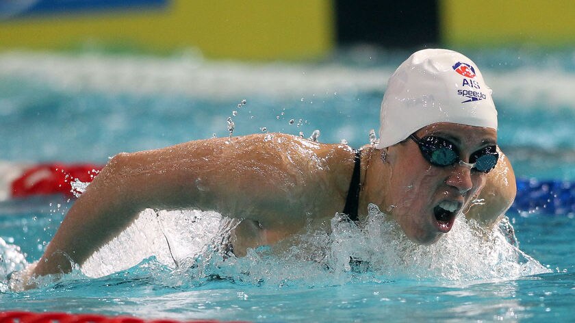 Looming threat: Felicity Galvez said she didn't even train for the 200m butterfly before winning the final.