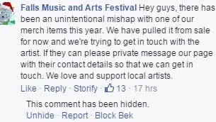 Falls Festival response to 'stolen' design