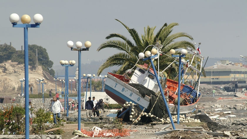 Aftermath: the tsunami surged into Talcahuano Port, just outside Concepcion