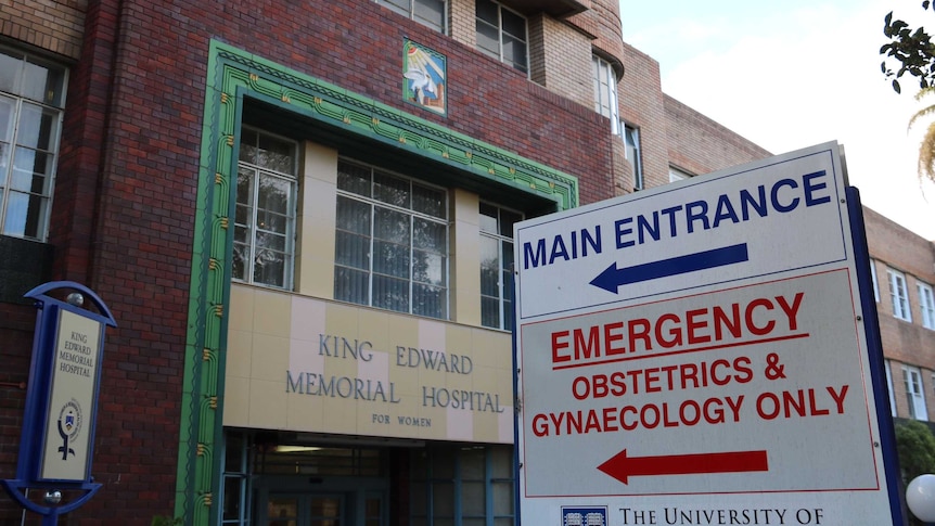 A sign outside the main entrance of King Edward Memorial Hospital in Subiaco.