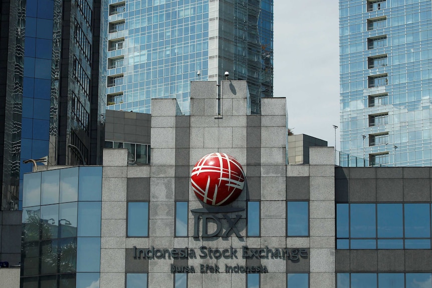 An outside view of the Indonesia Stock Exchange building in Jakarta, Indonesia.