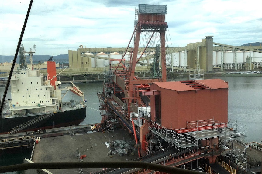 Ship docked at the terminal