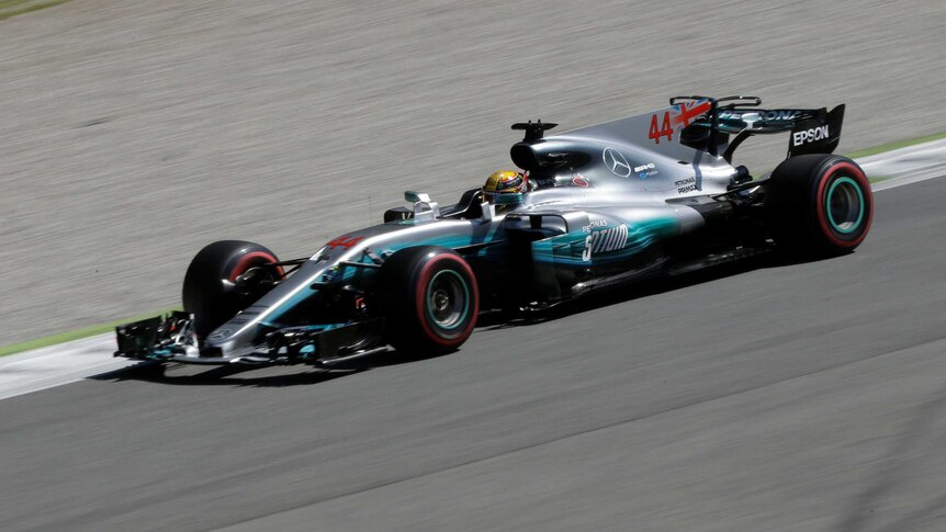 Hamilton in action in Monza
