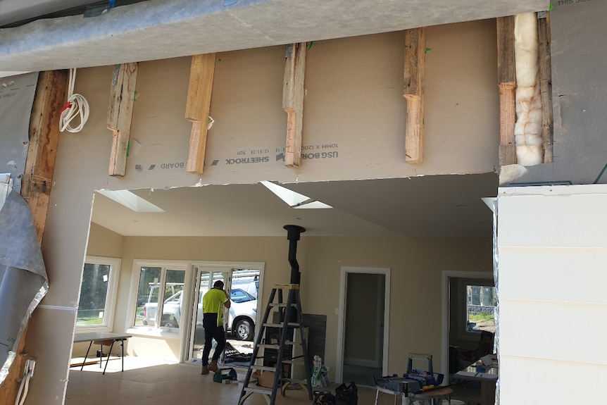 Internal wall of a house during construction