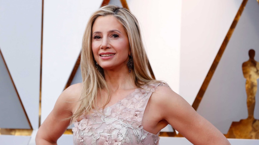 Mira Sorvino arrives for the 90th Academy Awards in Hollywood.