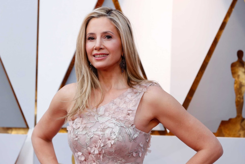 Mira Sorvino arrives for the 90th Academy Awards in Hollywood.