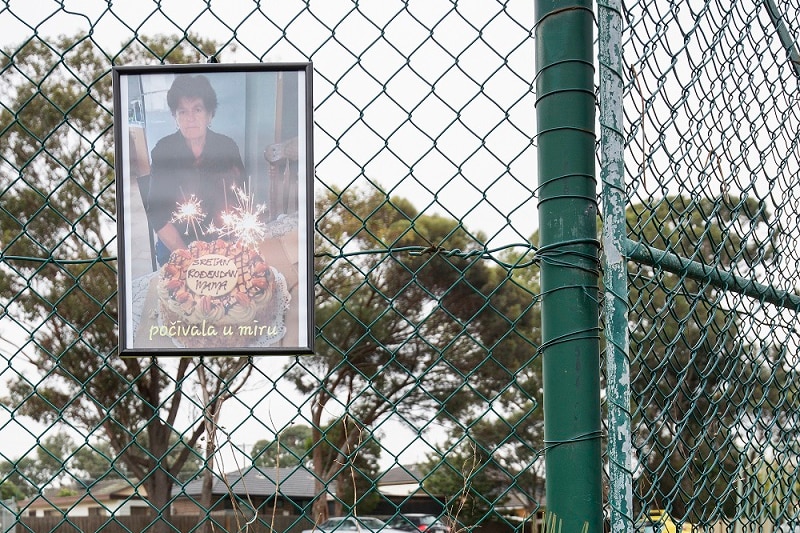 Tributes are seen at St Basil's Homes for the Aged in Fawkner, Melbourne, Wednesday, July 29, 2020.