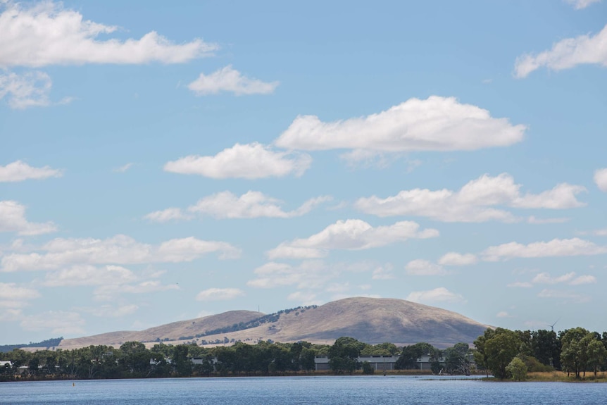 The Hopkins Correctional Centre as seen from the Green Hill Lake campground in Ararat.