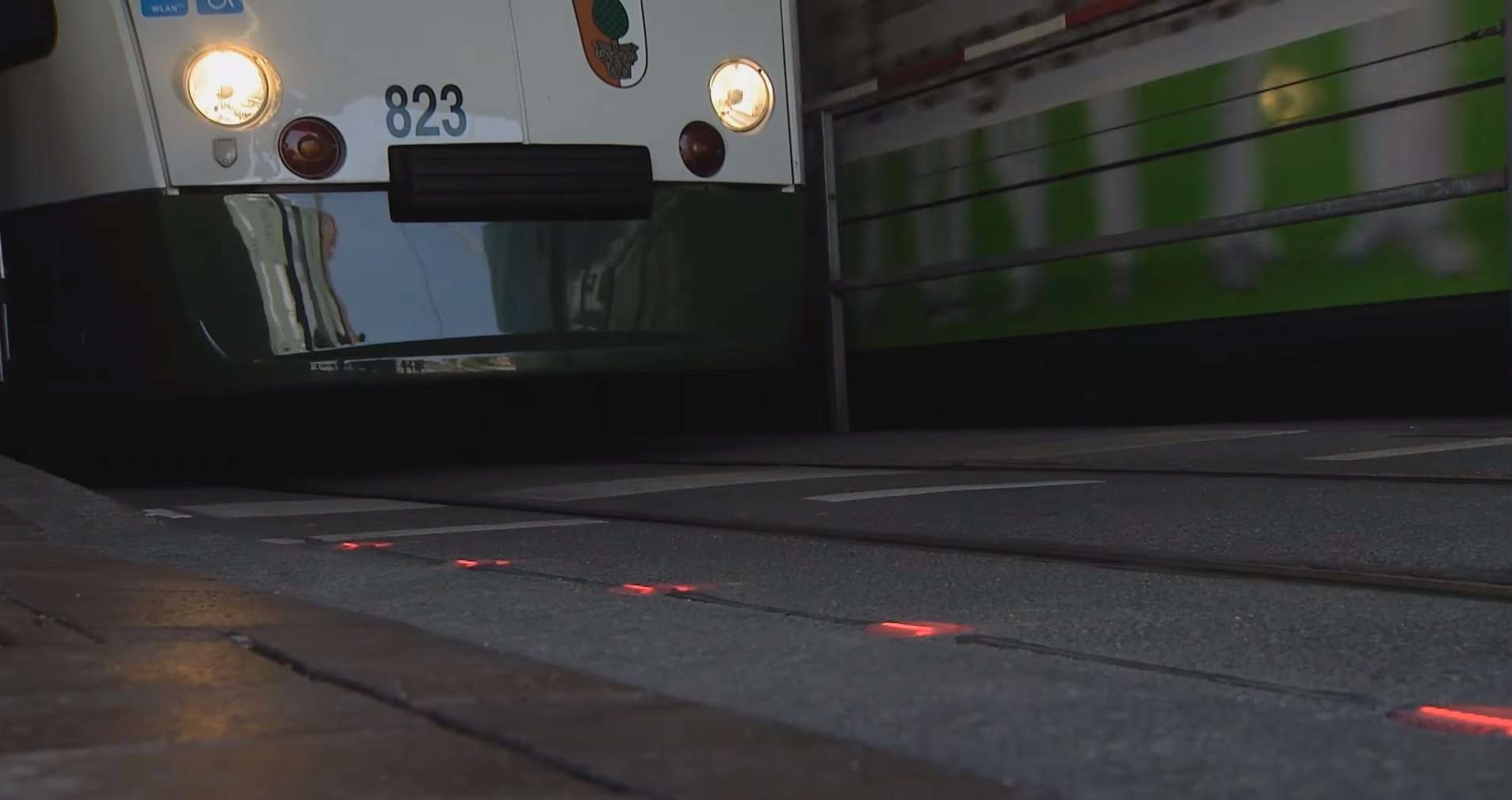 German town introduces inground traffic lights for pedestrians glued