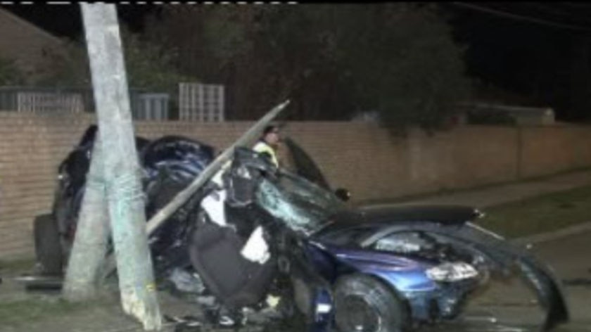 A motorist has died when his car hits a power pole in the Perth suburb of Churchlands.