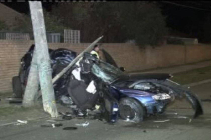 A motorist has died when his car hits a power pole in the Perth suburb of Churchlands.