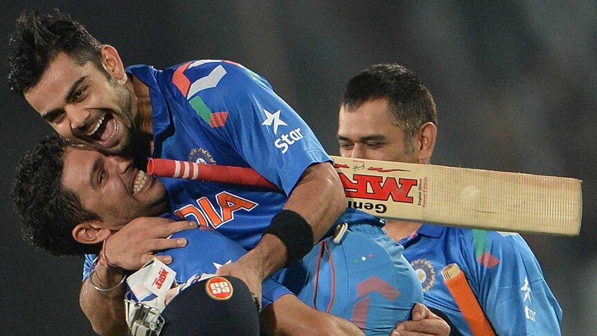 Virat Kohli celebrates India's T20 semi-final win