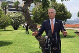 Malcolm Turnbull speaks at a press conference in Lima