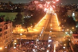 Protesters against Egypt's president Mohamed Morsi let off fireworks