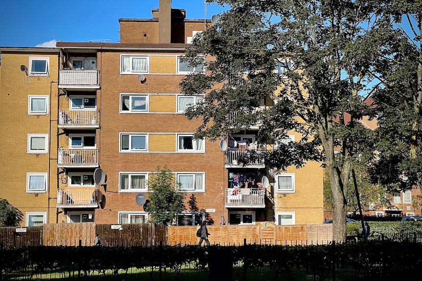 A low-rise apartment block in south London.