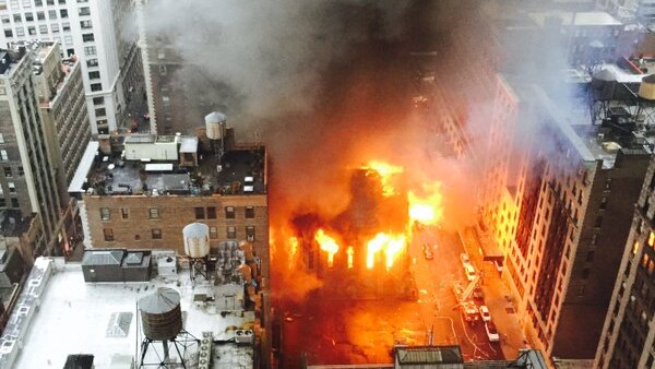 Citizen footage of the Cathedral fire in central Manhattan.