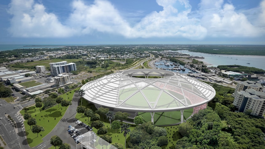 an architect's design of an afl stadium