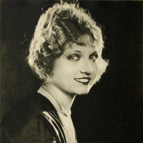 A black and white photograph of American silent film actress Eva Novak