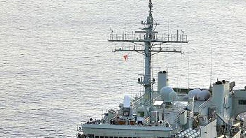 HMAS Kanimbla at anchor