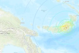 USGS map of Papua New Guinea quake