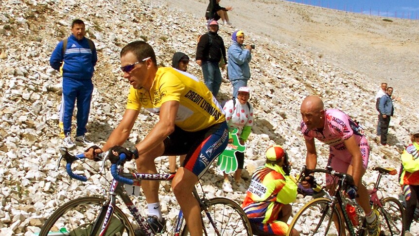 Lance Armstrong battles 1998 Tour winner Marco Pantani on July 13, 2000. Pantani went on to to win the stage