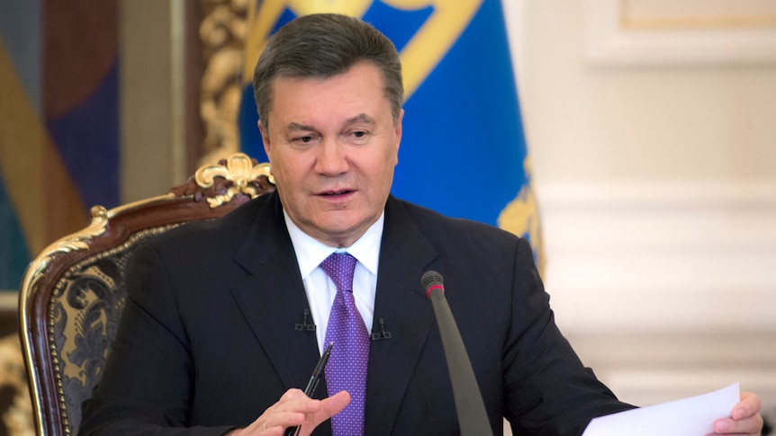 Ukraine's President Viktor Yanukovych speaks on live television in December 2013