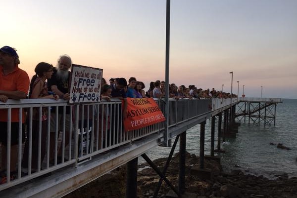 People gather on Nightcliff jetty