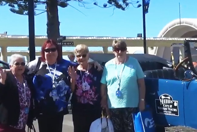 Tracey Temple (second left) and her mother Leanne (far right) in Napier.
