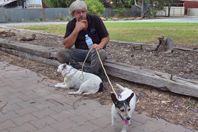 Paul O'Brien with his dogs