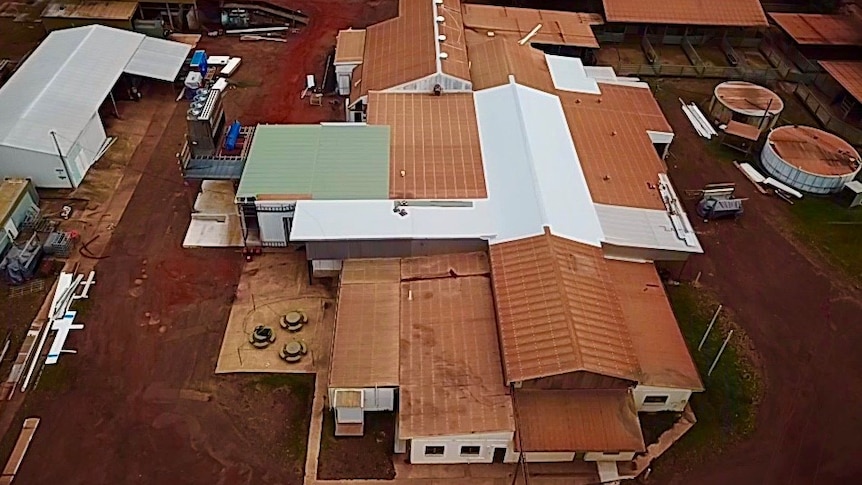 An aerial shot of the newly renovated meatworks at Batchelor.