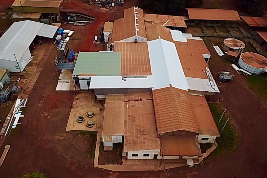 An aerial shot of the newly renovated meatworks at Batchelor.