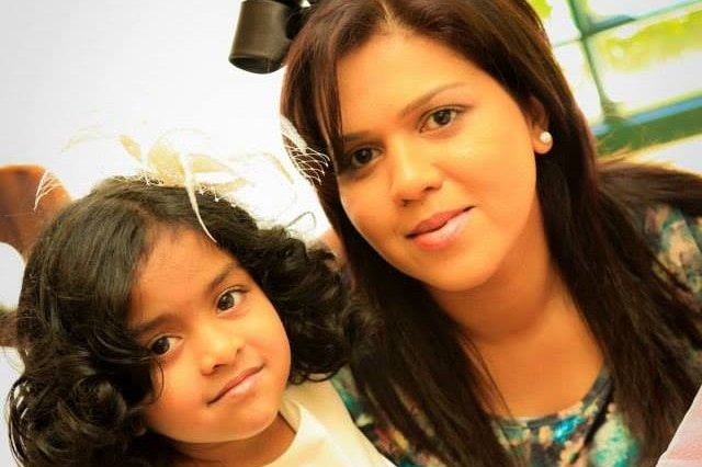 Manik Suriaaratchi poses for a photo with her daughter Alexendria.