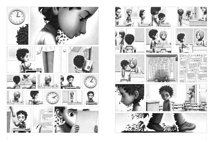 Pages from Mel Tregonning's graphic novel Small Things.