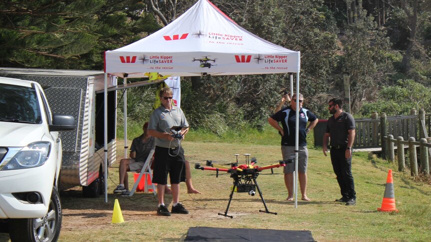Little Ripper drone during practise sessions on Flynn's Beach, Port Macquarie.
