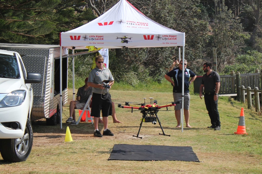 Little Ripper drone during practise sessions on Flynn's Beach, Port Macquarie.