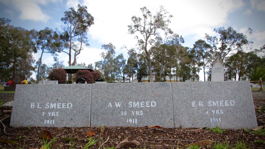 Seven headstones belong to the Smeed family.