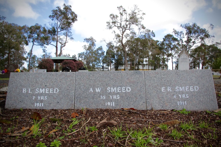 Seven headstones belong to the Smeed family.