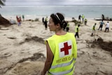 A Red Cross volunteer