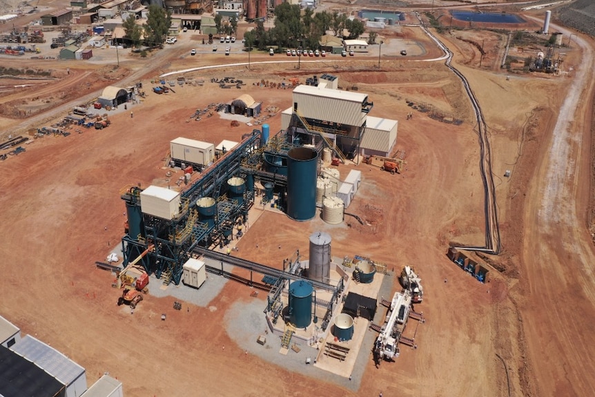 A bird's eye view of a gold processing plant in Western Australia.  