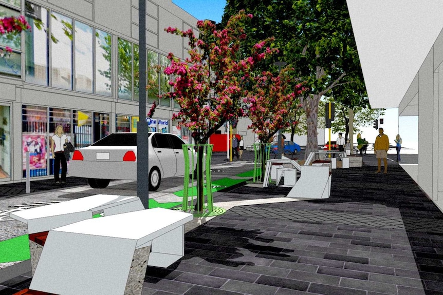 An artist's impression of a redevelopment of Victoria and Lennox streets in Richmond.