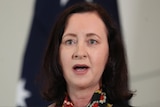 Queensland Health Minister Yvette D'Ath speaks to the media in Brisbane.